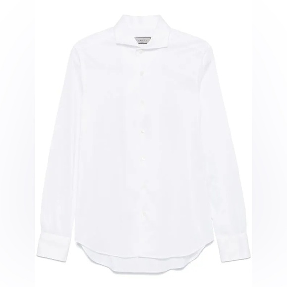 Canali White Cotton Jersey Casual Shirt - Picture 3 of 4